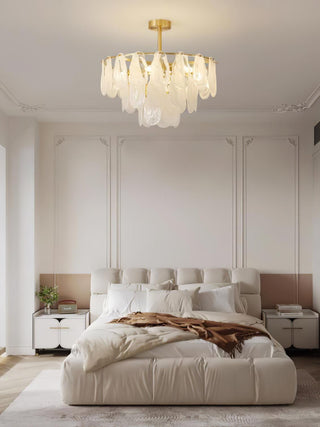 Zosolia Lustre Rond en Verre Nuageux de Luxe