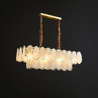 Zosolia Lustre Rond en Verre Nuageux de Luxe