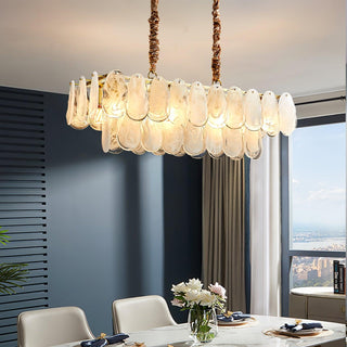 Zosolia Lustre Rond en Verre Nuageux de Luxe