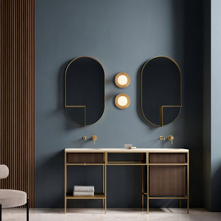 Godfrey Applique Murale Ronde Art Minimaliste en Laiton et Verre