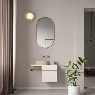 Godfrey Applique Murale Ronde Art Minimaliste en Laiton et Verre