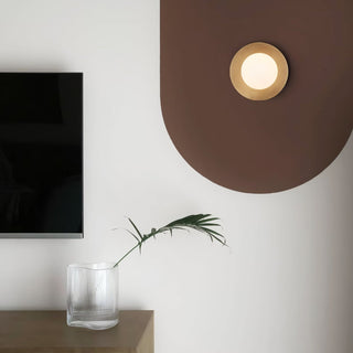 Godfrey Applique Murale Ronde Art Minimaliste en Laiton et Verre