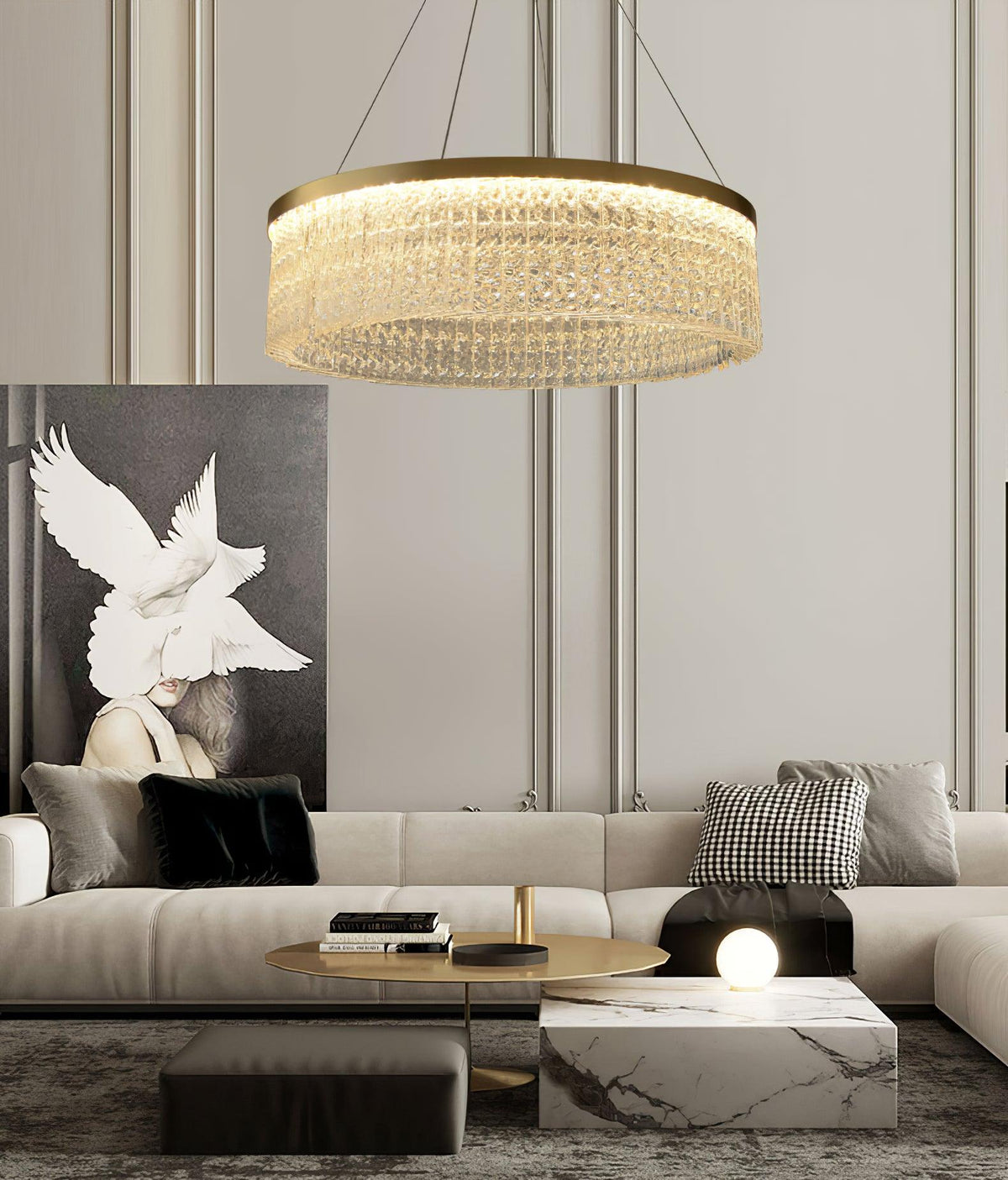 Pavielle Lustre Halo Rond en Cristal
