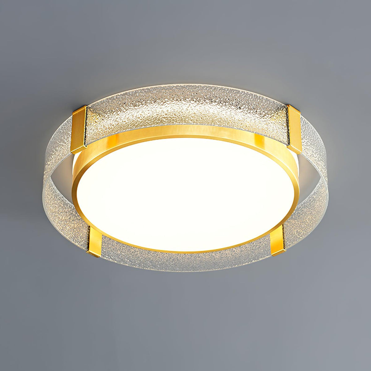 Rosiana Plafonnier Rond Métal Moderne