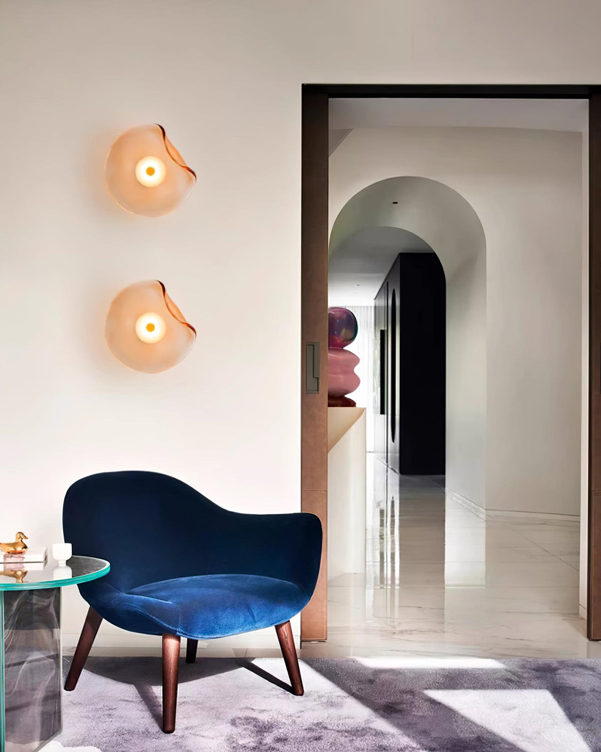 Kira Amber Glass Wall Light-Neutral Decor