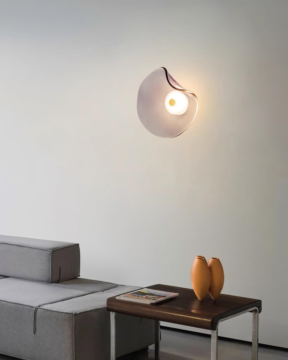 Kira Amber Glass Wall Light-Neutral Decor