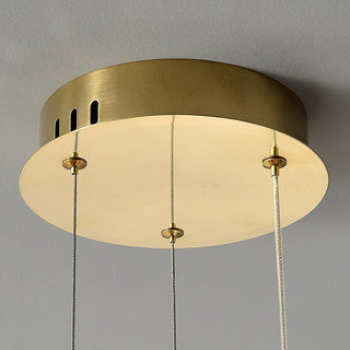 Lustra Lustre Rond en Anneau Cristal Doré LED