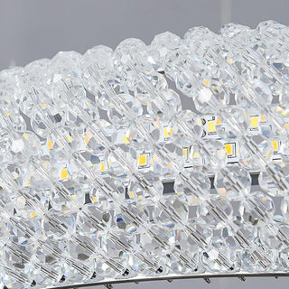 Lustra Lustre Rond en Anneau Cristal Doré LED
