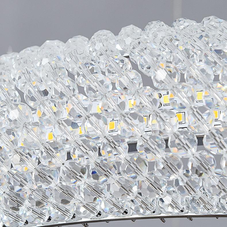 Adrius Lustre Rond en Anneau Cristal Doré LED