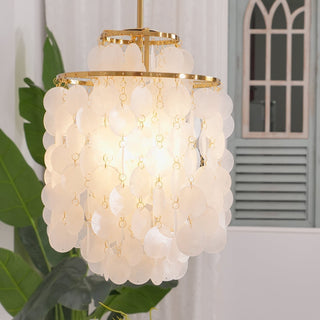 Lustra Suspension Lampe Anneau Rond en Coquillage