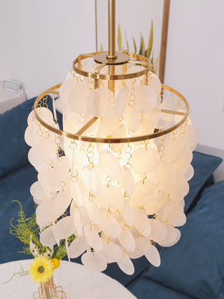 Lustra Suspension Lampe Anneau Rond en Coquillage