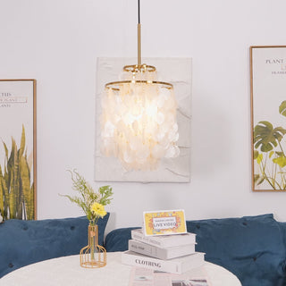 Lustra Suspension Lampe Anneau Rond en Coquillage