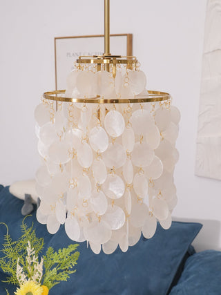 Lustra Suspension Lampe Anneau Rond en Coquillage