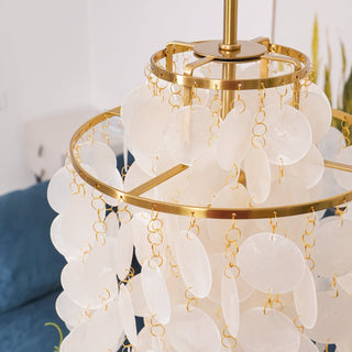 Lustra Suspension Lampe Anneau Rond en Coquillage