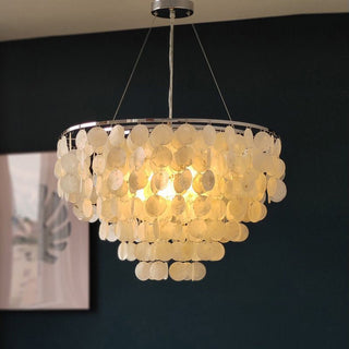 Lustra Suspension Lampe Anneau Rond en Coquillage