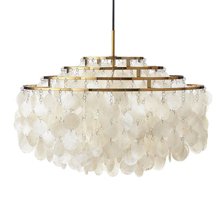 Lustra Suspension Lampe Anneau Rond en Coquillage