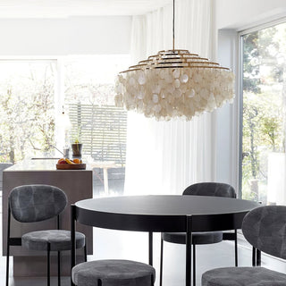 Lustra Suspension Lampe Anneau Rond en Coquillage