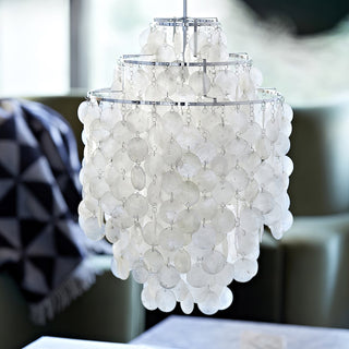Lustra Suspension Lampe Anneau Rond en Coquillage