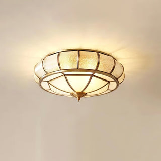 Zothaus Plafonnier Rond Traditionnel en Verre Texturé