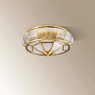 Zothaus Plafonnier Rond Traditionnel en Verre Texturé