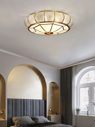 Zothaus Plafonnier Rond Traditionnel en Verre Texturé