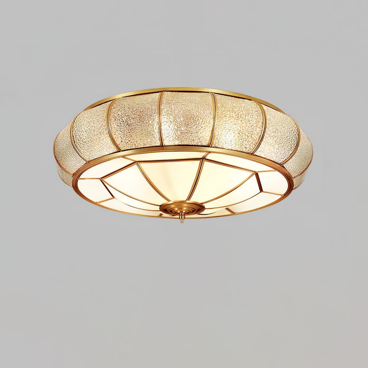 Rosane Plafonnier Rond Traditionnel en Verre Texturé