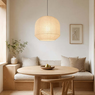 Rounded Paper Pendant Lamp-Neutral Decor