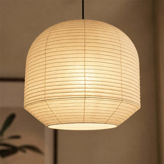 Rounded Paper Pendant Lamp-Neutral Decor