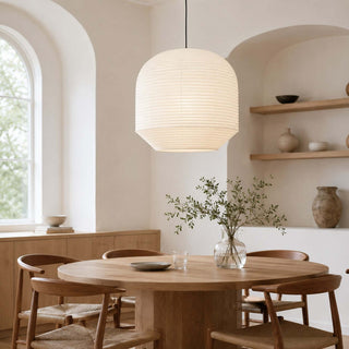 Rounded Paper Pendant Lamp-Neutral Decor