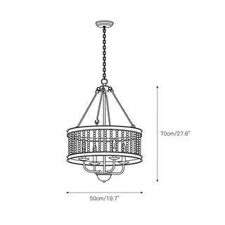 Ivsileth Lustre en Bois et Métal avec Perles Premium
