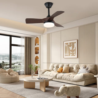 Orlen Ventilateur de Plafond avec Éclairage en Bois Minimaliste