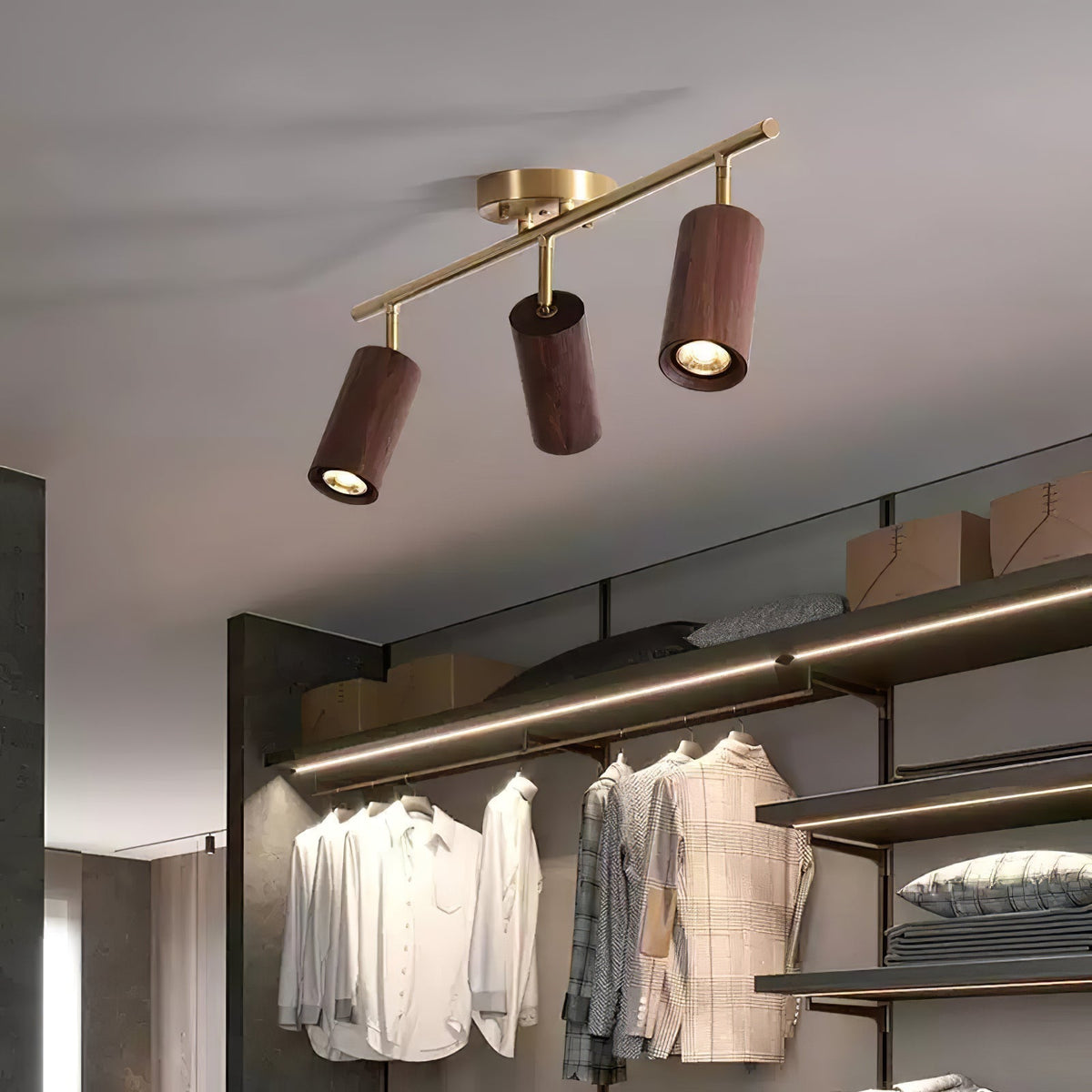 Brinara Lampe Plafonnier Moderne Minimaliste en Bois