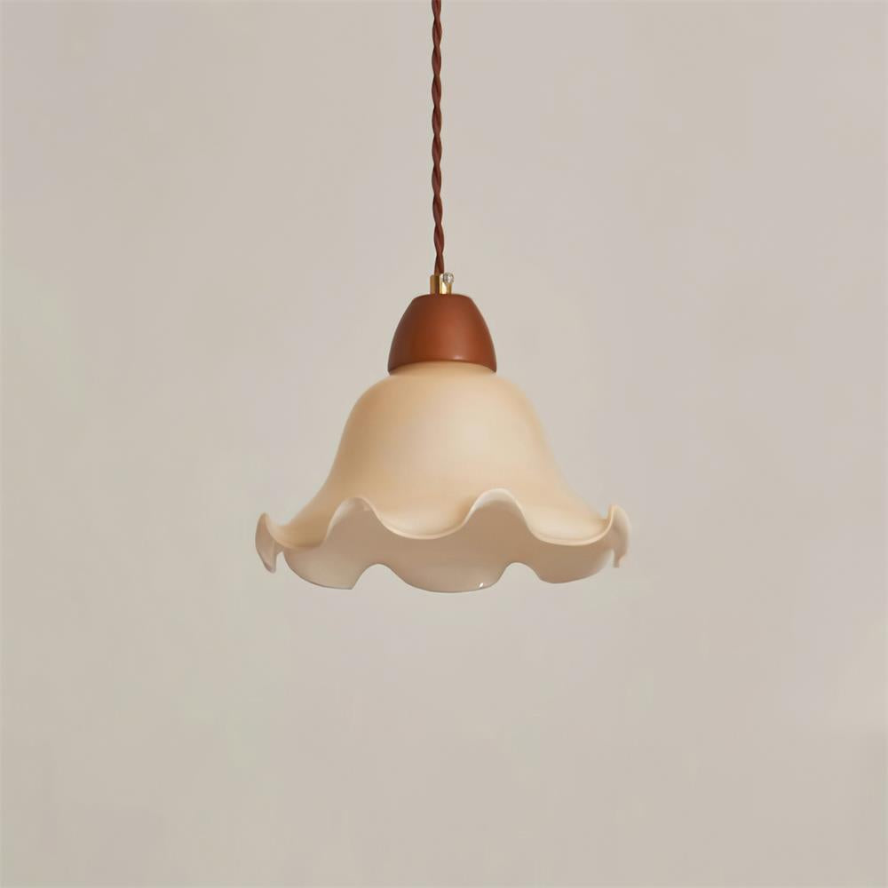 Glyna Wavy Glass Pendant Light-Neutral Decor