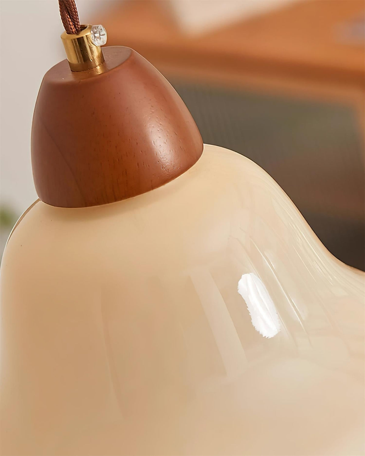 Glyna Wavy Glass Pendant Light-Neutral Decor