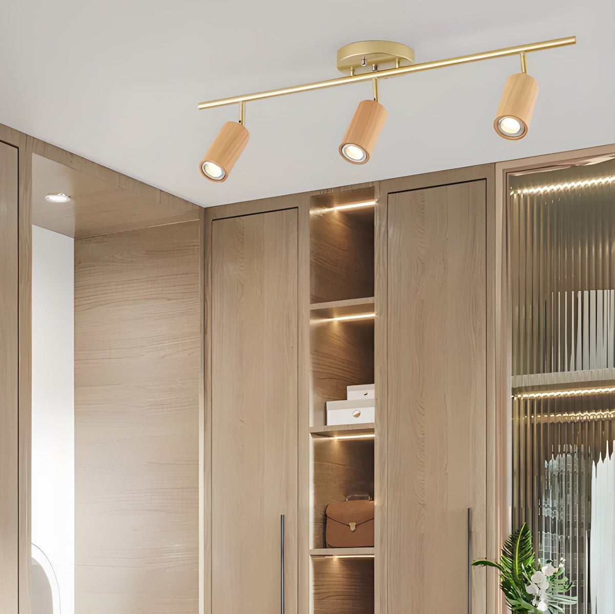 Brinara Lampe Plafonnier Moderne Minimaliste en Bois