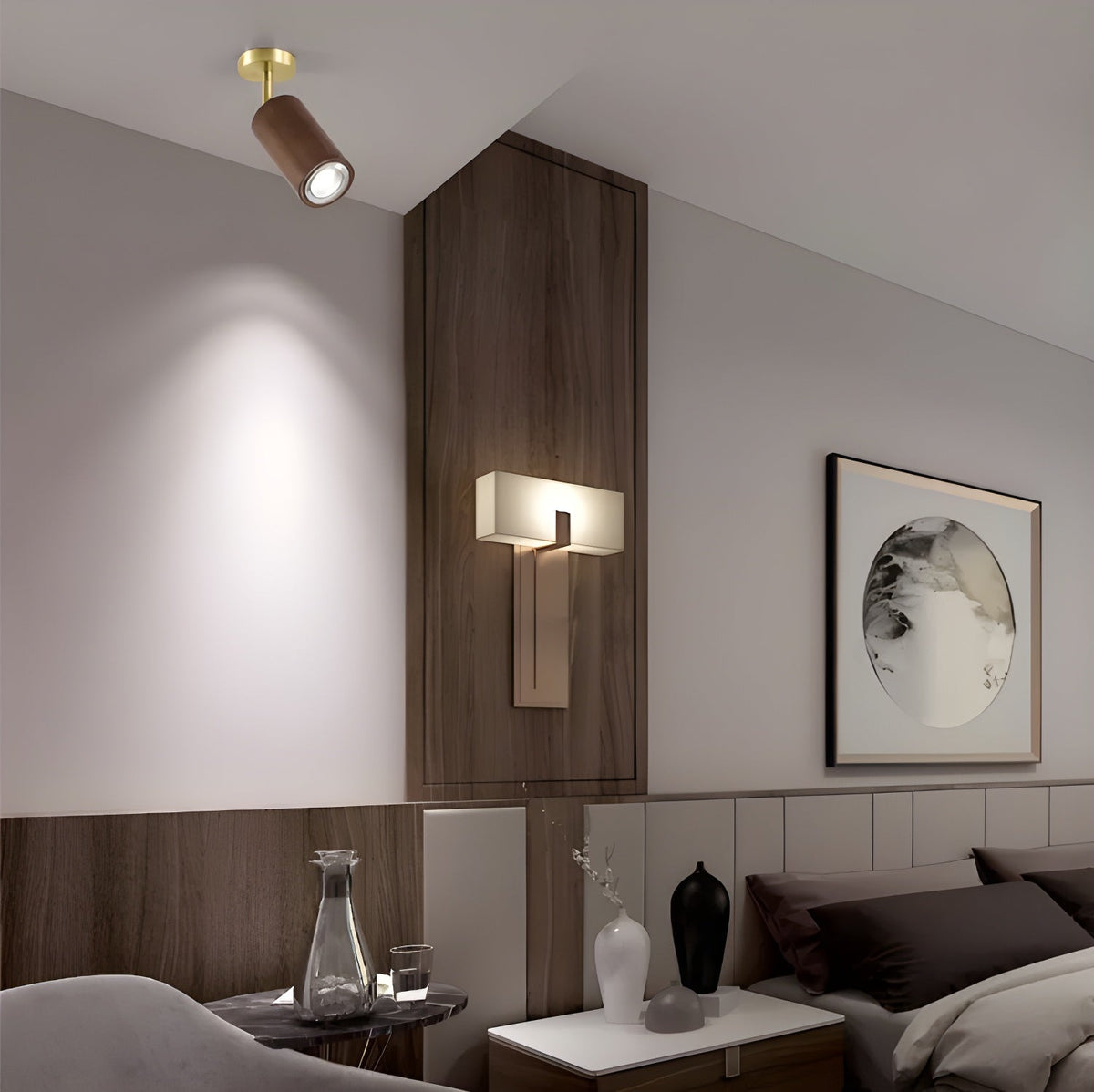 Brinara Lampe Plafonnier Moderne Minimaliste en Bois