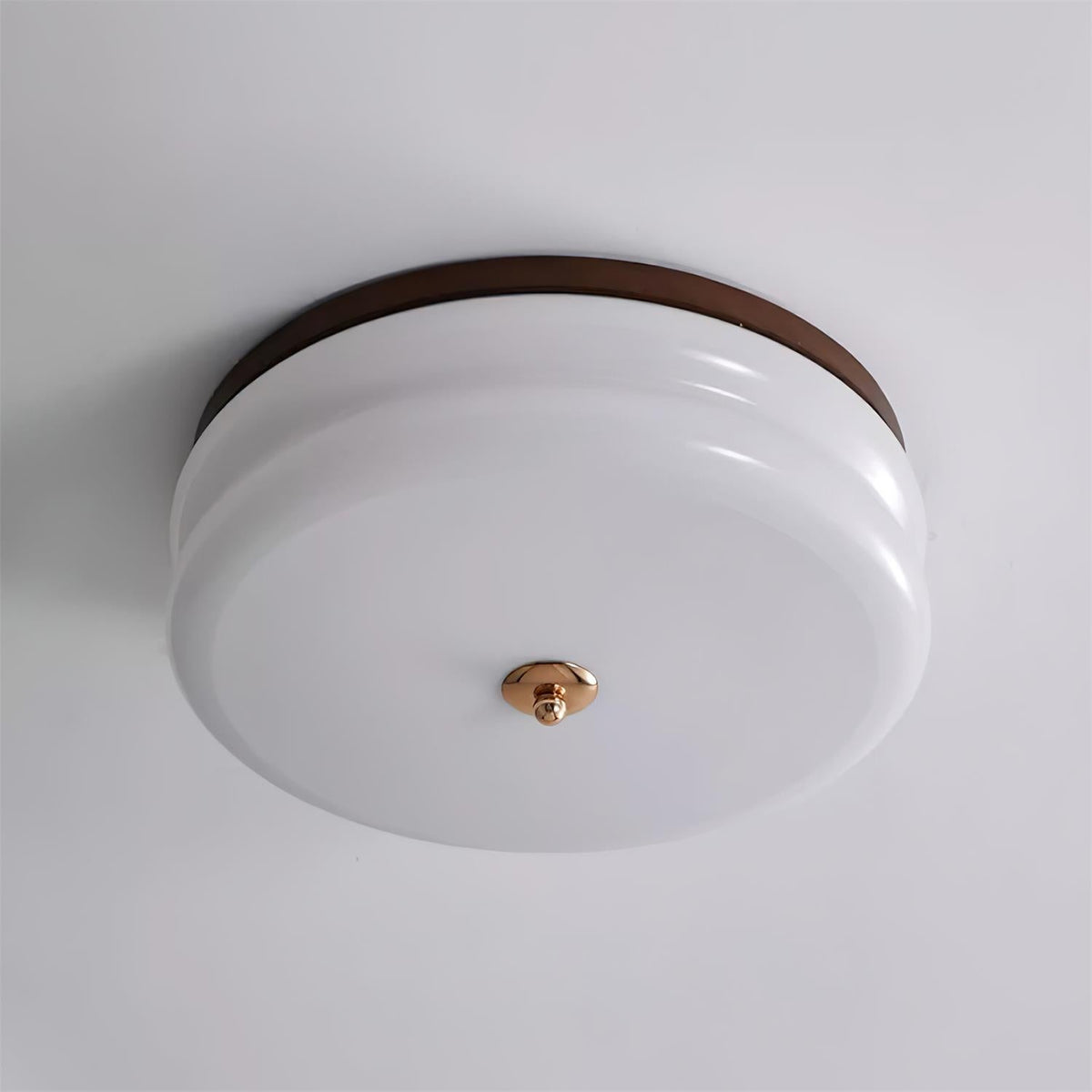 Cora Ceiling Light Double-Layer Glass Disc Walnut Minimalist-Neutral Decor
