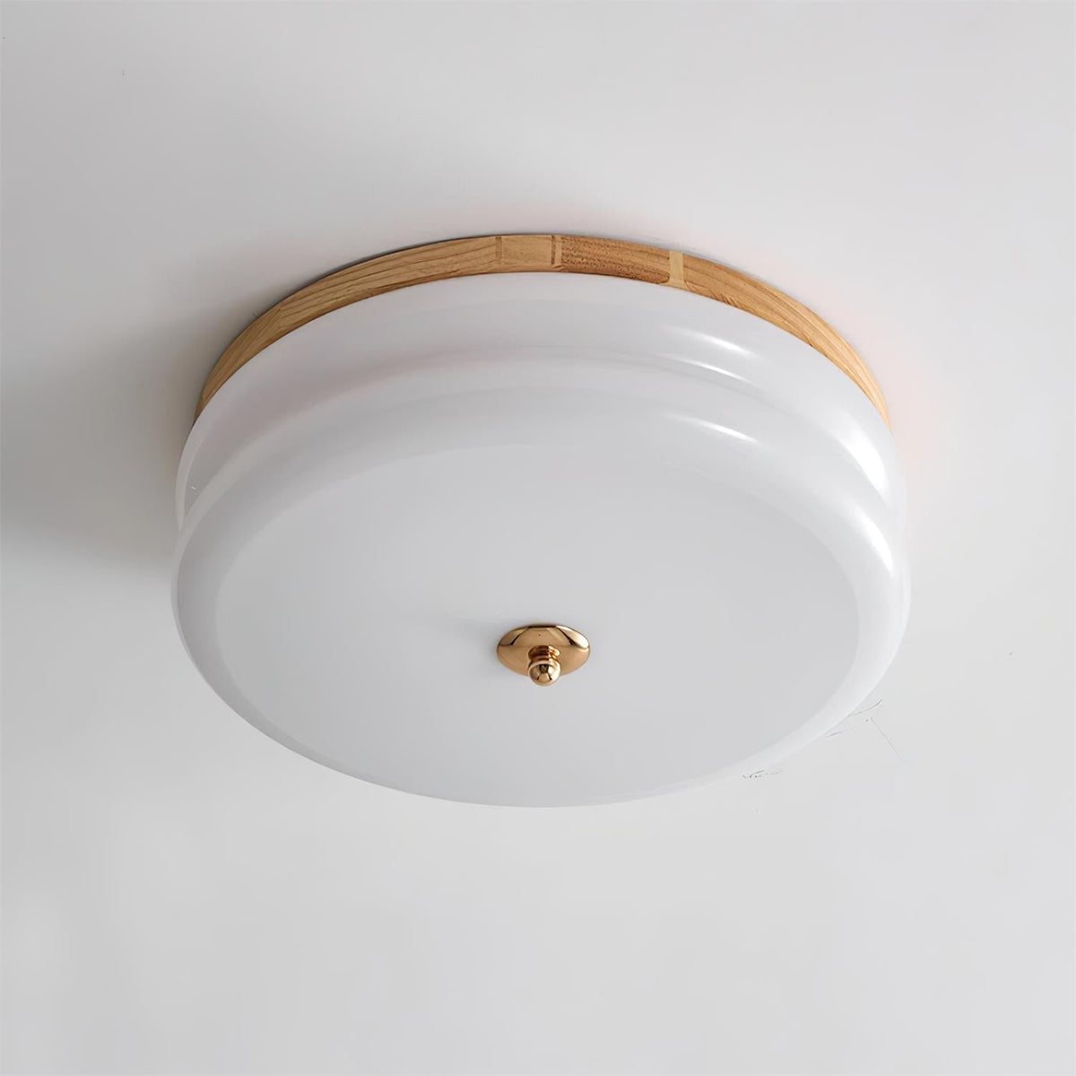 Cora Ceiling Light Double-Layer Glass Disc Walnut Minimalist-Neutral Decor