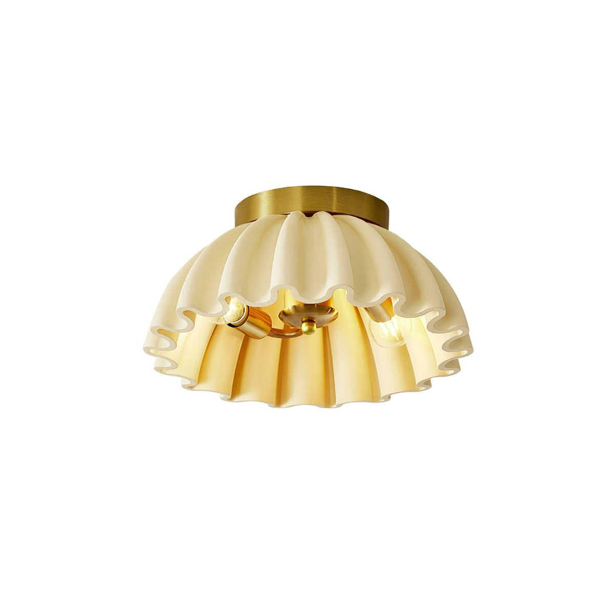 Ceiling Light HDPE Ruffle Canopy Metal Body Modern Minimalist-Neutral Decor