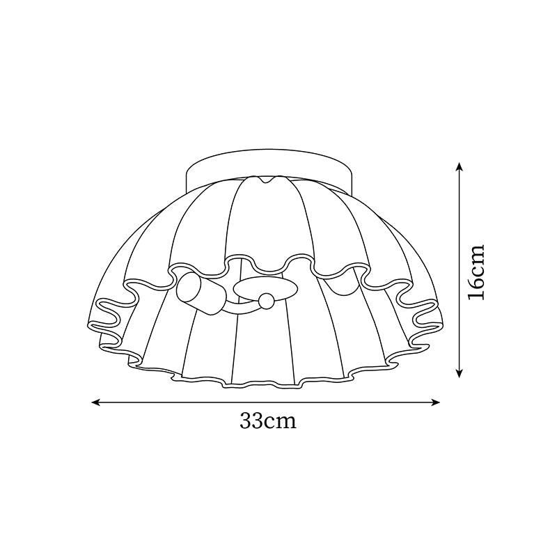 Ceiling Light HDPE Ruffle Canopy Metal Body Modern Minimalist-Neutral Decor