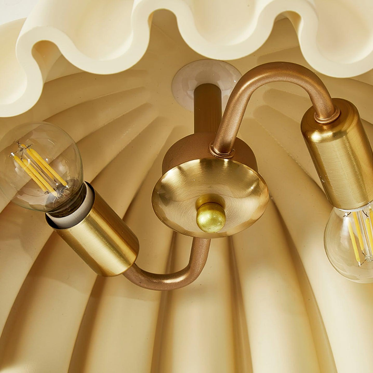 Ceiling Light HDPE Ruffle Canopy Metal Body Modern Minimalist-Neutral Decor
