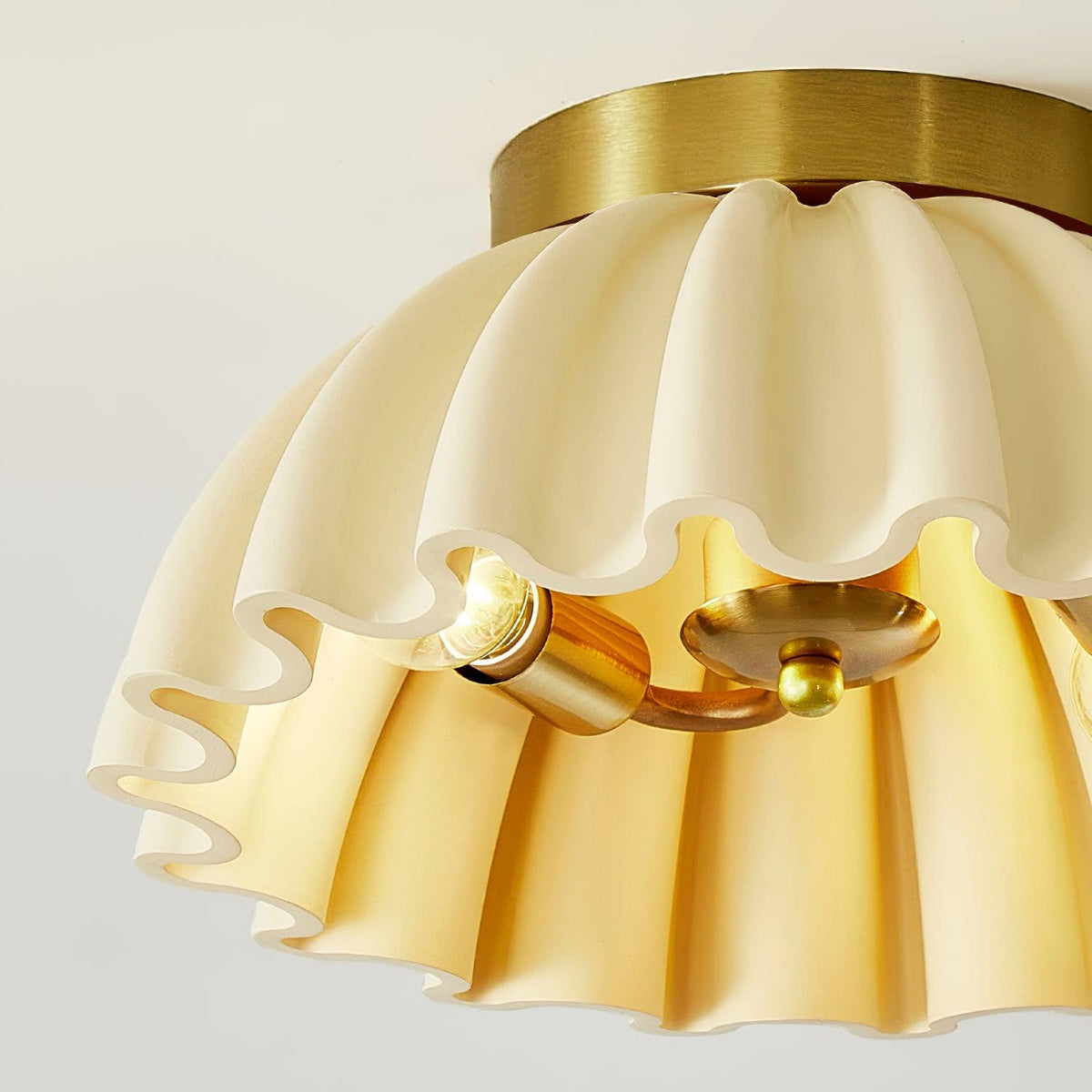 Ceiling Light HDPE Ruffle Canopy Metal Body Modern Minimalist-Neutral Decor