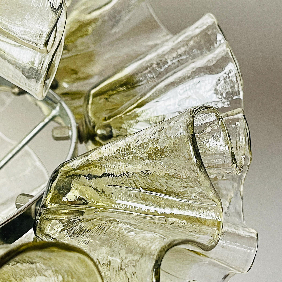 Side profile of the Ruffled Petal Glass Chandelier.