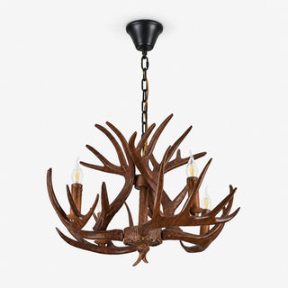 Rustic Antler Lodge Chandelier-Neutral Decor