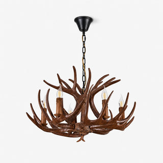 Rustic Antler Lodge Chandelier-Neutral Decor