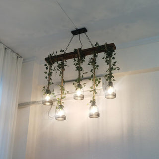 Lustra Lustre Rustique Poutre Corde Cage Confortable-Luire