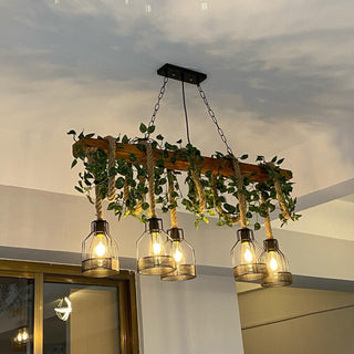 Lustra Lustre Rustique Poutre Corde Cage Confortable-Luire