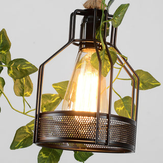 Lustra Lustre Rustique Poutre Corde Cage Confortable-Luire
