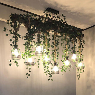 Lustra Lustre Rustique Poutre Corde Cage Confortable-Luire