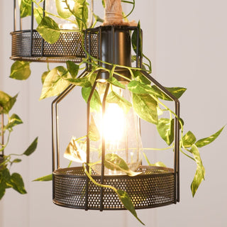 Lustra Lustre Rustique Poutre Corde Cage Confortable-Luire